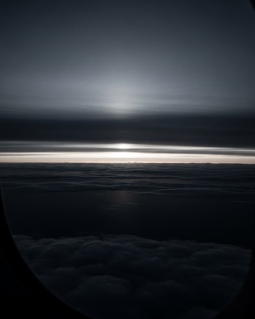 Above the cloud deck at cruise altitude