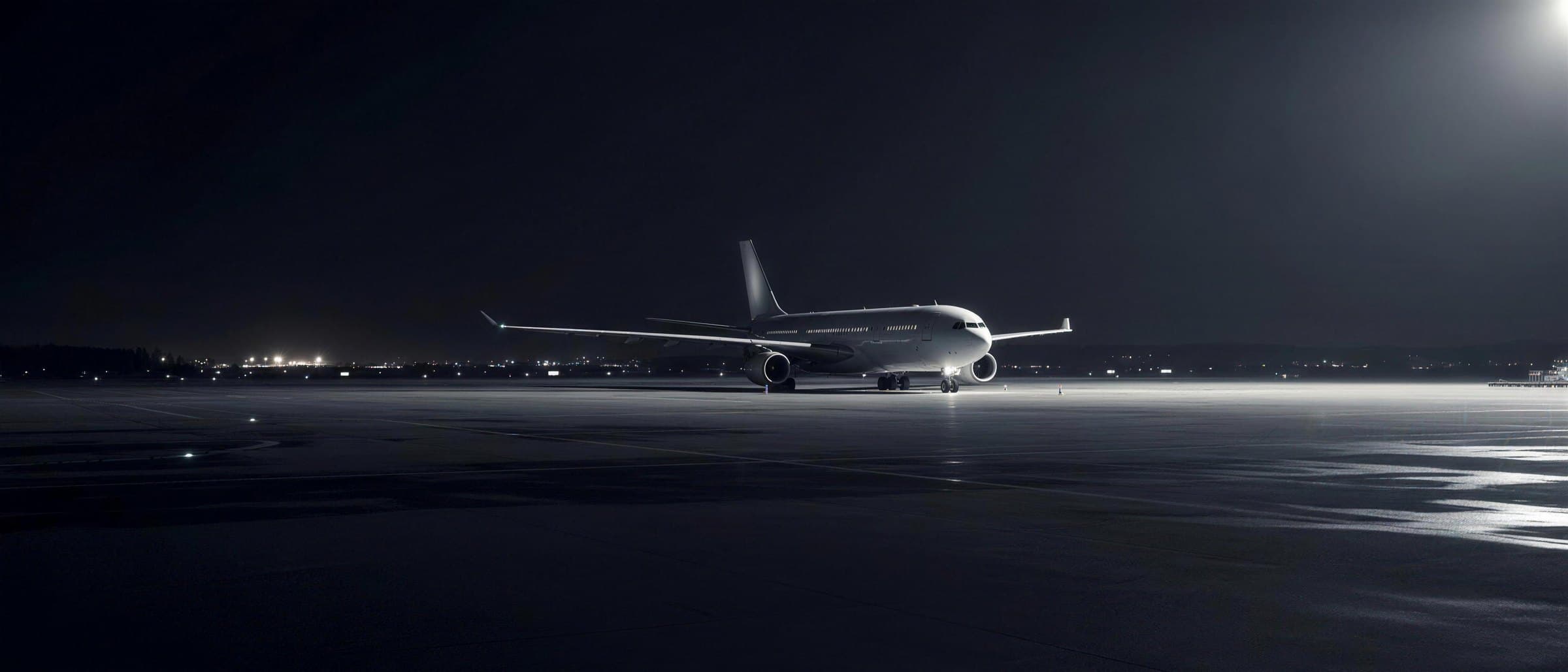 Widebody aircraft nose in the hangar
